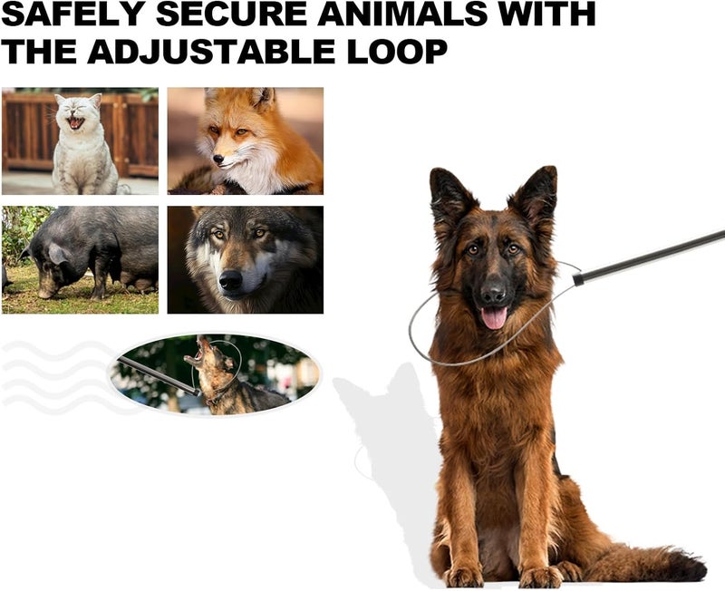 Smarkey 60"-92" Animal Catch Pole Wildlife Control Tool Noose Holder Net Kit for Dogs Feral Cat Raccoons Hog Pig Fox Coyote Bulldog Wolf Goat Lizards Boar Bichon Calf Piglet Gator - Image 3